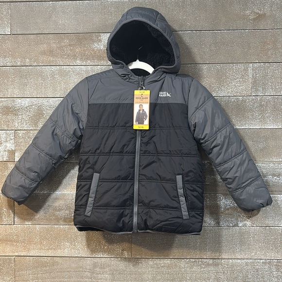 BOYS DEER HARBOR REVERSIBLE HOODED JACKET size 7/8 - Picture 3 of 11